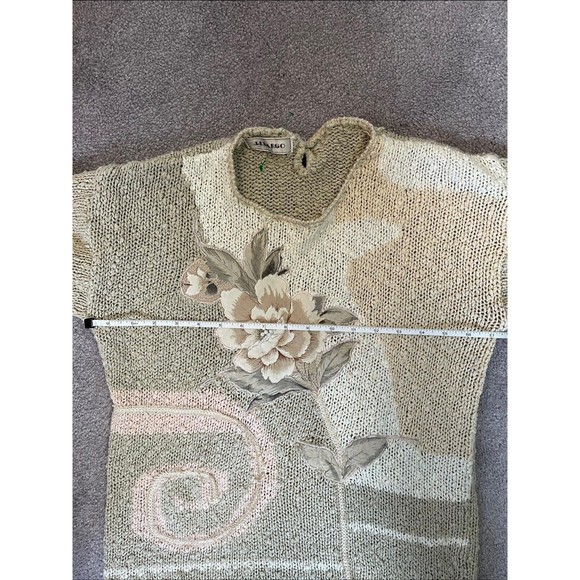 JJ Fargo Womens Vintage Sweater S/M Pink Pastels Pearls Hand Knitted Granny Core - Picture 11 of 11